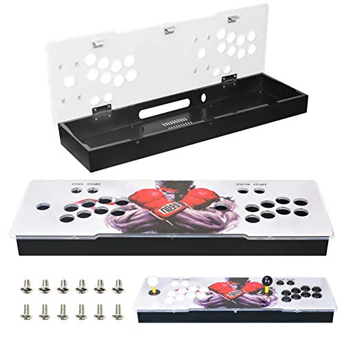 ARCADORA DIY Arcade Console Case Acrylic Panel Video Game Machine Box Replacement Case, Supports 8 Buttons, Home Cabinet 2 Players DIY Joystick Accessories Kit Empty Box