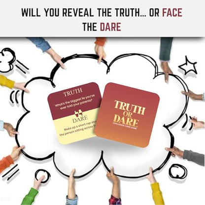 Superious Truth or Dare Challenge Card Family Game – Super Fun Party Card Games for Party Night, Travel Games, Playing Cards for Kids Games - Trivia Games for Kids and Adults - 50 Card
