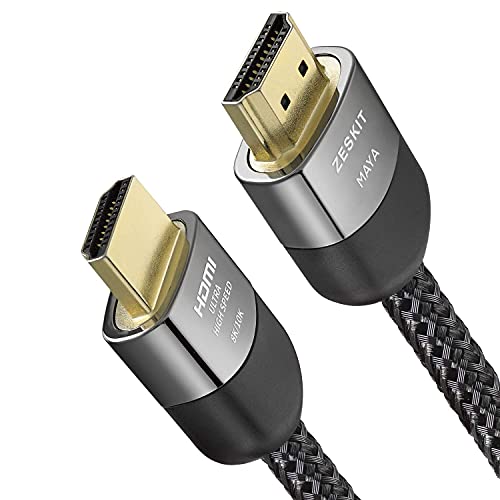 Zeskit Certified 2.1 8K HDMI Cable 48Gbps 4K120Hz Compatible with Soundbar eARC HDR10 VRR Dolby Vision Atmos HDCP 2.2 & 2.3 Gaming PS5 Xbox Series X Apple TV Roku Monitor (Ultra High Speed, Maya 3ft) - size: 3 ft
