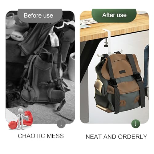 Headphone Stand Hanger Holder, Under Desk Clamp Hook Mount, Under Desk Mount Headset Hook Clip, Backpack Hanger Reduce Desk Clutter (White) - color: White