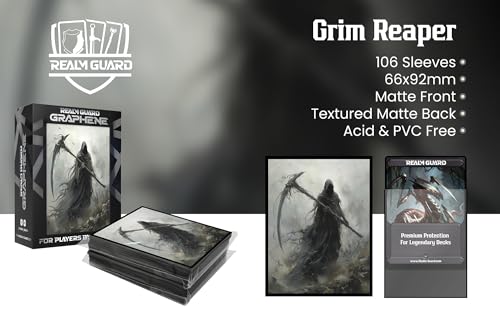 (Grim Reaper) 100% Hand-Drawn 100ct Textured Matte TCG/MTG Card Art Sleeves by Realm Guard - style: Graphene