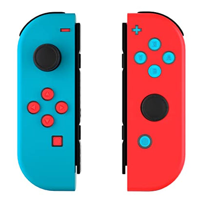 eXtremeRate Replacement Two-Tone Jelly Buttons for JoyCon, Red Blue & Clear w/Symbols Custom Controller ABXY Direction Home Capture + - Keys, DIY Action Face Buttons for Nintendo Switch & Switch OLED - color: Left Red & Right Blue & Clear