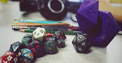 3D Central - Die of Holding: D20 Dice Box Storage Box (Black)