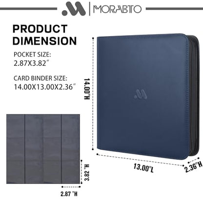 Card Binder 12 Pocket,Trading Card Binder Holds up to 1200 Cards with 50 Sleeves,Zipper Card Holder Album Compatible with TCG Card/Game Cards/Sports Card - color: Dark Blue, size: 12 Pocket 1200