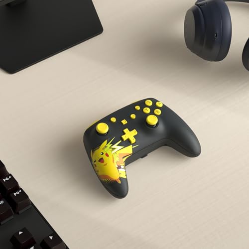 PowerA Wireless Nintendo Switch Controller - Pikachu Ecstatic, AA Battery Powered (Battery Included), Nintendo Switch Pro Controller, Mappable Gaming Buttons, Officially Licensed by Nintendo