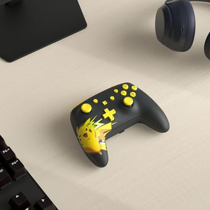 PowerA Wireless Nintendo Switch Controller - Pikachu Ecstatic, AA Battery Powered (Battery Included), Nintendo Switch Pro Controller, Mappable Gaming Buttons, Officially Licensed by Nintendo