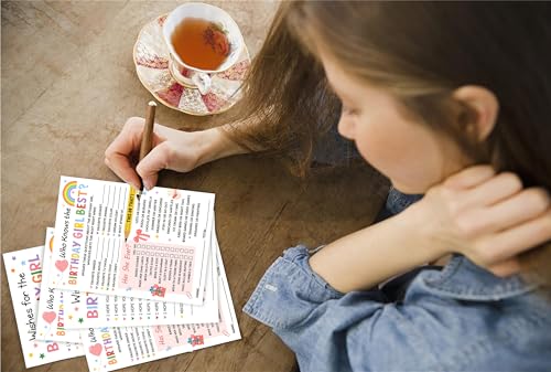 Birthday Party Card Games, Rainbow Pink Bow Themed Who Knows The Birthday Girl Best Game Cards, Wish For The Birthday Girl Games, Fun Sleepover Party Game For Kids Adults, 01 - color: Colorful Find The Guest Bingo