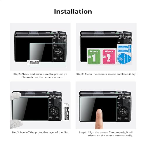 K&F CONCEPT 3pcs Screen Protector Compatible with Sony ZV-E1/A7 IV/A6700/A7CII Camera & Hot Shoe Cover, Ultra Clear Tempered Glass Screen Protector, Anti Scratch Bubble Free Ultra Resistant - size: ZV-E1/A6700/A7 IV/A7CII