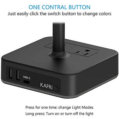 KAFRI RGB Dual Headphone Stand with USB C Charger Desk Gaming Double Headset Holder Hanger Rack with 3 USB Charging Port and 2 Outlet - Suitable for Gamer Desktop Table Game Earphone Accessories Gift - color: B-DUAL STAND