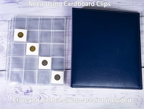 30 Pack 600 Pockets 2x2” Coin Flip Sleeves, Heavy Duty Stamp Collection Pages for 3 Ring Binder, 20 Pocket Photo Slide Flips Organizer Sheet, Top Loading Clear Cardboard Coin Holder Sleeves - color: 30 Pack Coin Sleeves