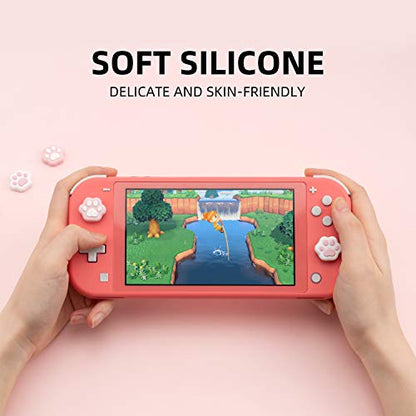 GeekShare Cat Paw Shape Thumb Grip Caps Soft Silicone Joystick Cover Compatible with Switch/OLED/Switch Lite,4PCS (Pink & Blue) - color: Pink Blue Cat