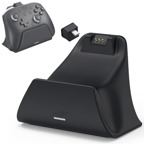 Charging Dock Station with Adapter for Nintendo Switch 2 Pro Controller, Charging Base Stand with Indicator Light Fast Charge & Overcharge Protection Charger Mount Support