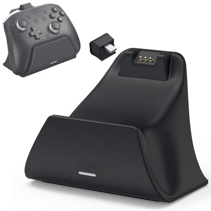 Charging Dock Station with Adapter for Nintendo Switch 2 Pro Controller, Charging Base Stand with Indicator Light Fast Charge & Overcharge Protection Charger Mount Support