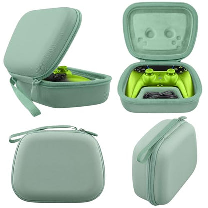 Baval Hard Case for Playstation 5 PS5 DualSense Wireless Controller | Protective Storage Box, Specifically Design for PS 5 Controller, Soft Velvet Lining, Customized Slots, Snug Fit, Green Case - color: Green Hard Case