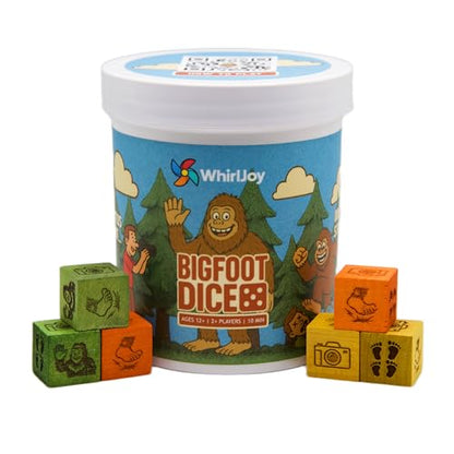 WhirlJoy Bigfoot Dice, Family Dice Game, Wilderness Photography Theme, Ages 12 and Up, 2+ Players