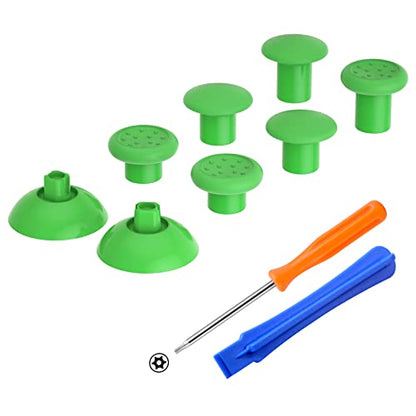 eXtremeRate ThumbsGear Xbox 컨트롤러용 교체 가능한 썸스틱 - 편안함 향상 - 그린 3가지 높이 돔형 및 오목한 그립 인체 공학적 조절 가능한 조이스틱, Xbox Seires X/S, Xbox One S/X/Elite용 - color: 초록색.