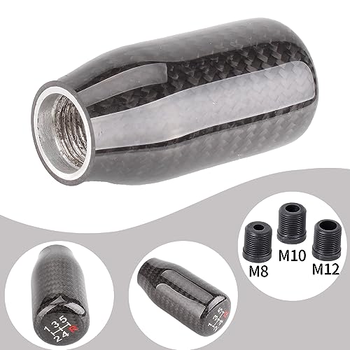 Carbon Fiber Shift Knob for Automatic and Manual Vehicles, Carbon Fiber Gear Shift Knob, 6 Speed Black - size: 6 Speed