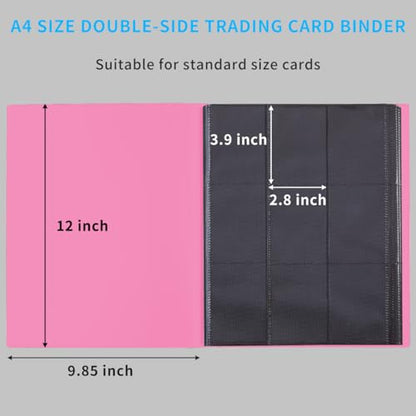 Card Binder, 360 Pockets Upgraded Trading Card Binders, Cards Collection Binder 9 Pocket, Side Loading Yugioh Binder Book Holder for MTG, TCG, Sport, Football, Baseball Collector Cards - Rose red - color: Rose red