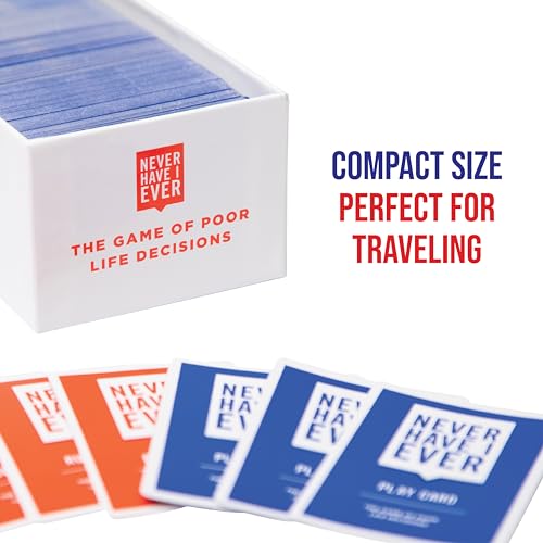 Never Have I Ever Card Game - Party Game of Poor Life Decisions - Ages 17 and Up – The Classic Viral Hilarious and Funny Icebreaker for Adults - 4-12 Players | Viral, Conversation Starter Cards; Adults ONLY; Uncover Secrets; Share Stories; Funny Icebreake