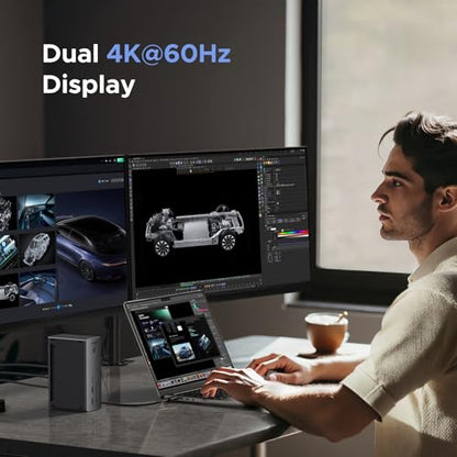 UGREEN 13-in-1 Thunderbolt 4 Docking Station, Dual 4K@60Hz, 2.5G Ethernet | 3xTBT4 40Gbps, Single 8K@30Hz, 90W Host Charging, SD/TF 4.0 312MB/s, TBT4 Dock for MacBook and Windows Laptop,Revodok Max 213