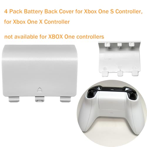 4 Pack Battery Back Cover for Xbox Series X/Series S Controller, Battery Back Shell Repair Part Compatible with Xbox Series X/Series S Controller (Black&White) - color: Black&White