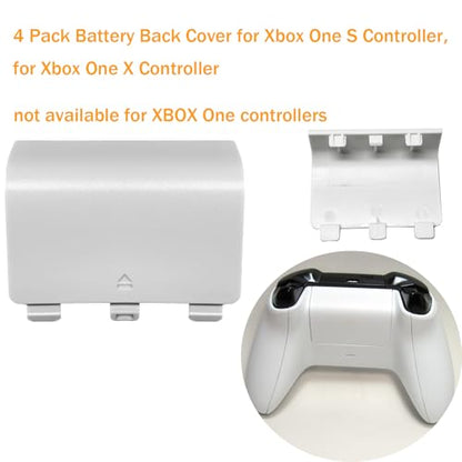 4 Pack Battery Back Cover for Xbox Series X/Series S Controller, Battery Back Shell Repair Part Compatible with Xbox Series X/Series S Controller (Black&White) - color: Black&White