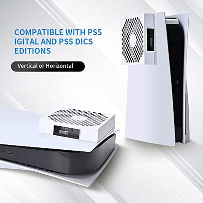 G-STORY Cooling Fan Only for PS5, Auto 3 Speed Adjust, Temp Display, RGB