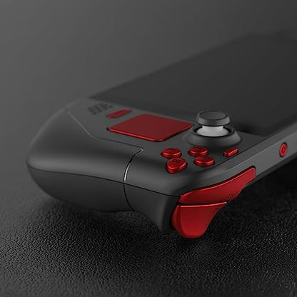 eXtremeRate Scarlet Red Replacement Full Set Buttons for Steam Deck, DIY Custom ABXY D-pad Trackpad Bumpers Triggers Buttons Screwdriver Tool for Steam Deck LCD Handheld Console - Console NOT Included - color: Scarlet Red