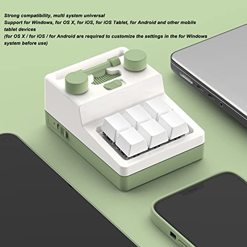 Mini 6 Key Bluetooth Mechanical Keypad, Multifunctional Shortcut Programmable Macro Keyboard with RGB Lighting Hot Swappable for Gaming