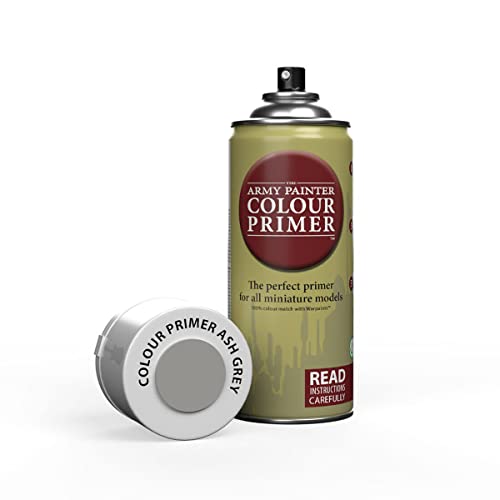 The Army Painter, Colour Primer Ash Grey, 400 ml spray acrilico | Primer grigio cenere per dipingere miniature Warhammer e Dungeons and Dragons - color: Ash Grey