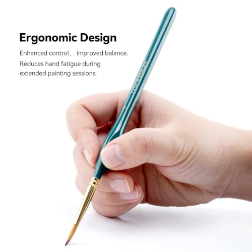Transon 6Pcs Extra Fine Detail Brushes for Model Miniature Painting and Also Acrylic Watercolor Painting - size: 6 pcs
