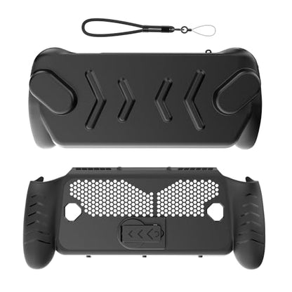 Protective Case Set for ASUS ROG Xbox Ally X Gaming Handheld Console(2025),ROG Xbox Ally Portable Case Cover with Detachable Front Shell,Kickstand Back Case and Strap,Black - color: Black