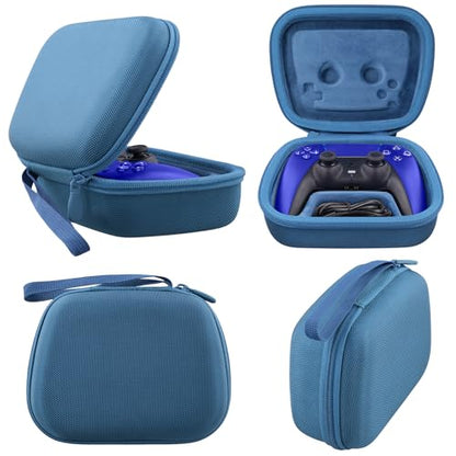 Baval Hard Case for Playstation 5 PS5 DualSense Wireless Controller | Protective Storage Box, Specifically Design for PS 5 Controller, Soft Velvet Lining, Customized Slots, Snug Fit, Dark Blue - color: Blue Hard Case