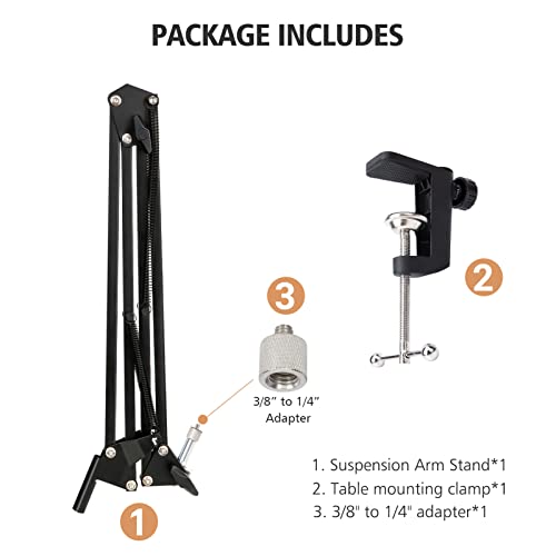 For Elgato Wave 3 Boom Arm Microphone Stand, Professional Mic Boom Arm Mic Stand Compatible with Elgato Wave:3 USB Condenser Microphone by SUNMON - color: Elgato Wave 3 Boom Arm