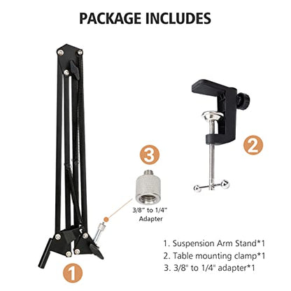 For Elgato Wave 3 Boom Arm Microphone Stand, Professional Mic Boom Arm Mic Stand Compatible with Elgato Wave:3 USB Condenser Microphone by SUNMON - color: Elgato Wave 3 Boom Arm