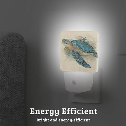 Sea Turtle Night Light, Plug-into Wall Nightlight with Dusk to Dawn Sensor, Energy Efficient Lamp for Bedroom/Bathroom/Kitchen/Hallway/Stairs - color: Sea Turtle