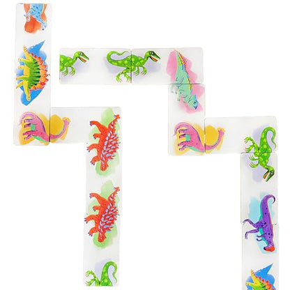 eeBoo Floor Head to Toe Dominoes - Dinosaurs 28 Piece Matching Game, Colorful Dinosaur Tiles, Screen-Free Fun for Kids Ages 3 and up - style: Dinosaur