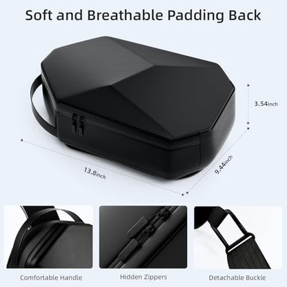 TOENNESEN VR Carrying Case for Meta Quest 3S/3/2, Fits BOBOVR/KIWI Straps | Half-Hard Shell, Shoulder Strap, Storage for Headset and Controllers, Travel-Friendly Design - color: Black