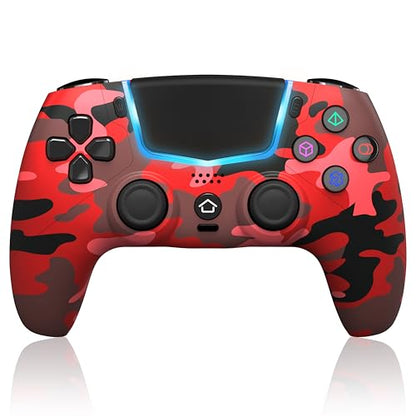 Wireless Controller for PS5, Compatible with PS5/Pro/Slim/PC, Replaces the PS5 Controller with Hall-Effect Joysticks, Hall-effect Triggers, 6-Axis Gyros, Dual Vibration And Turbo, 3.5mm Audio Jack/Speaker, Red - color: Red