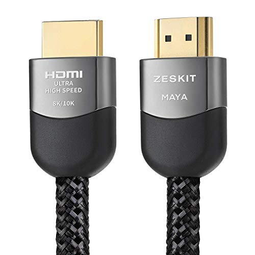 Zeskit Certified 2.1 8K HDMI Cable 48Gbps 4K120Hz Compatible with Soundbar eARC HDR10 VRR Dolby Vision Atmos HDCP 2.2 & 2.3 Gaming PS5 Xbox Series X Apple TV Roku Monitor (Ultra High Speed Maya 10ft) - size: 10 ft