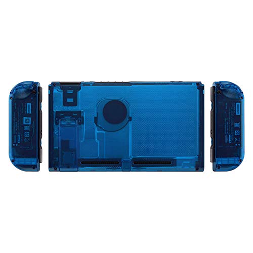eXtremeRate DIY Replacement Shell Buttons for Nintendo Switch, Back Plate for Switch Console, Housing with Full Set Buttons for Joycon Handheld Controller - Clear Blue [No Electronics Parts] - color: Clear Blue