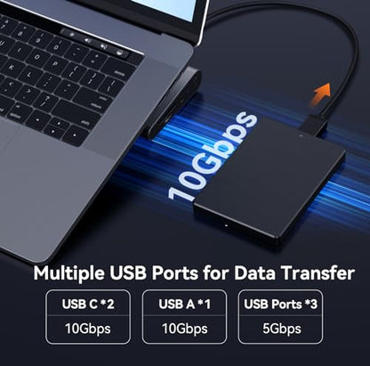 TobenONE Laptop Docking Station 3 Monitors,Triple 4K Display,10Gbps USB C/A | Laptop Stand Docking Station with 2 HDMI & DP,100W Power,2.5Gbps Ethernet,SD/TF 4.0,Audio,Fits Windows/Dell/HP/Lenovo Laptops