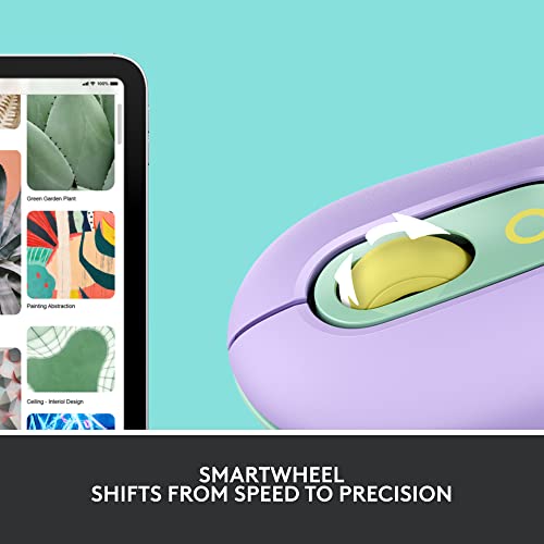 Logitech POP Mouse, Compact and Portable Wireless Mouse - Daydream Mint | Compact and Portable, Programmable Buttons, Quiet Clicks, Easy-Switch Between 3 Devices, Compatible with Laptop,Tablet, PC - color: Daydream Mint