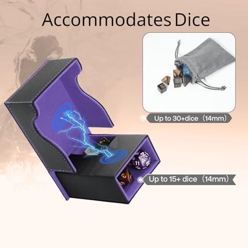 Dice Tower and Tray,Foldable Portable Dice Rolling Tower,Dice Roller Accessory for Dungeons and Dragons,Classic Board Games,RPG Games,and Tabletop Games Black/Violet - color: Black/Violet