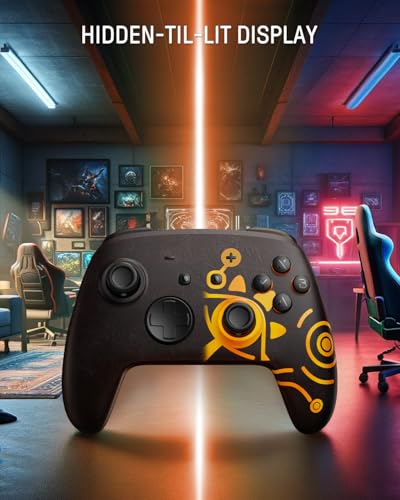 FUNLAB Switch Pro Controller Wireless, Switch Controller Compatible with Switch/OLED/Lite, Bluetooth Controller with 2 Back Buttons, Light Up Switch Controller with 7 LED Colors/Turbo/Motion Control - color: Z-Orange