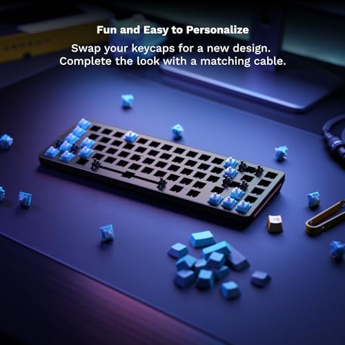 GLORIOUS Gaming GMMK 2 Compact 65% Barebones (Frame Only) - Mechanical Gaming Keyboard Frame, Compact TKL Size (65%), Aluminium, Customisable, Per Key RGB, American QWERTY Layout - Black - color: Black, size: Barebone Compact (65%)
