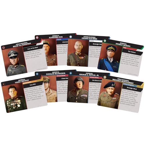 Renegade Game Studios Axis & Allies Commanders - 24 WWII Leader Tiles | Compatible with all core game editions, including 24 double-sided historical portraits of generals and admirals from 9