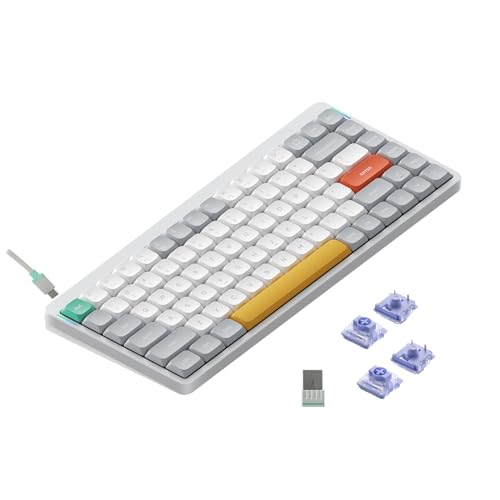 nuphy Air75 V2 Portable 75% Mechanical Keyboard, Wireless Keyboard,Supports Bluetooth/2.4G/USB-C RGB Bluetooth Keyboards,Compatible with Windows/Mac OS/Linux Systems White-Gateron Wisteria Switch - color: White, size: Gateron Wisteria Switch