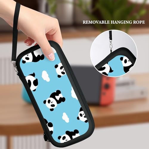Travel Protective Pouch Compatible with Switch, Portable Carrying Case with 15 Game Cartridges, Panda Hard Shell Storage Bag - color: Color(100)