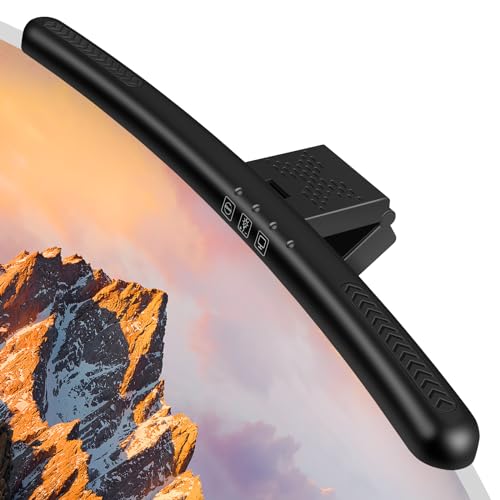 Monitor Light Bar, Curved Computer Monitor Lamp for Eye Caring LED Dimmable Screen Light Bar, 3 Color Temperature Mode Lights, Touch Control USB Powered Monitor Lamp for Desk/Office/Home/Game